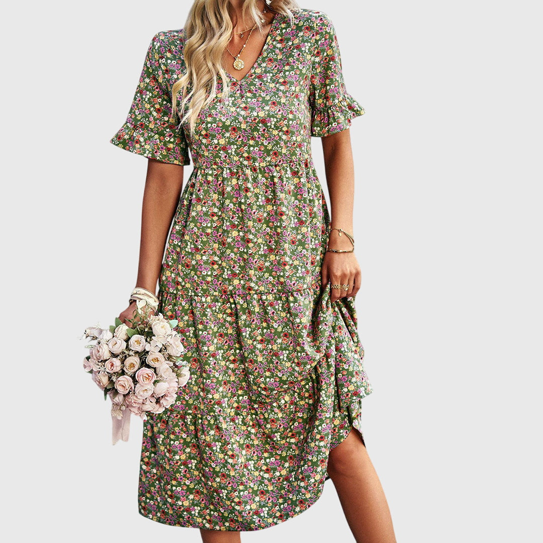 Carol™ | Elegant Floral Midi Dress