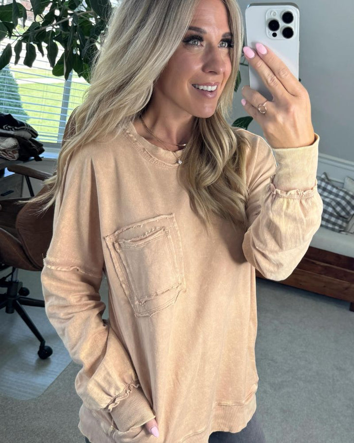 ARIEL - Premium French Terry Acid Wash Pullover