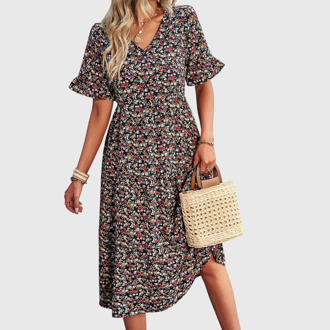 Carol™ | Elegant Floral Midi Dress