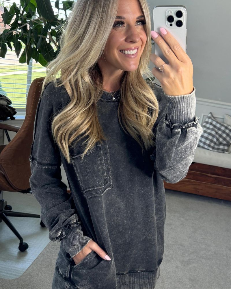 ARIEL - Premium French Terry Acid Wash Pullover