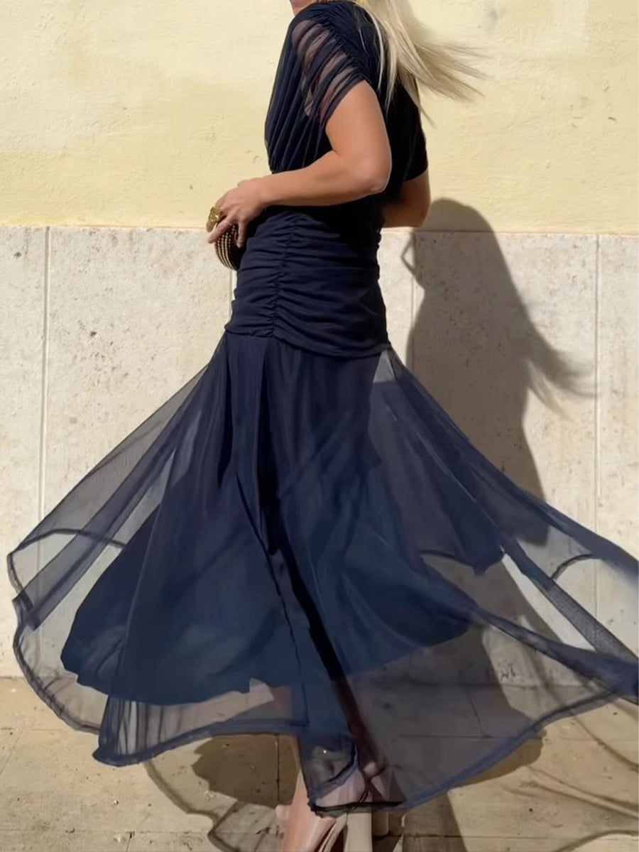 Women's Elegant Mesh Boutonniere Dress