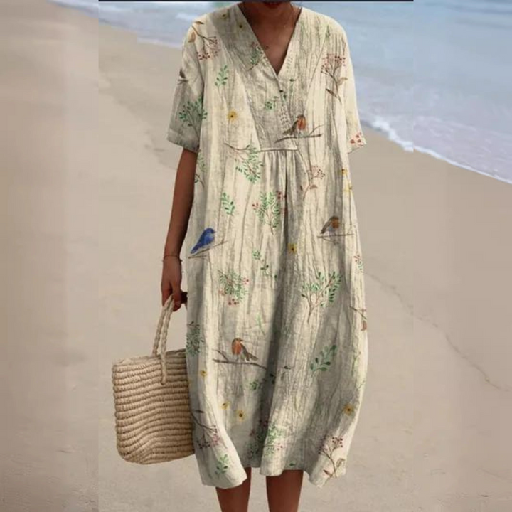 Zara™ - Cheerful Floral Dress With Tummy Coverage