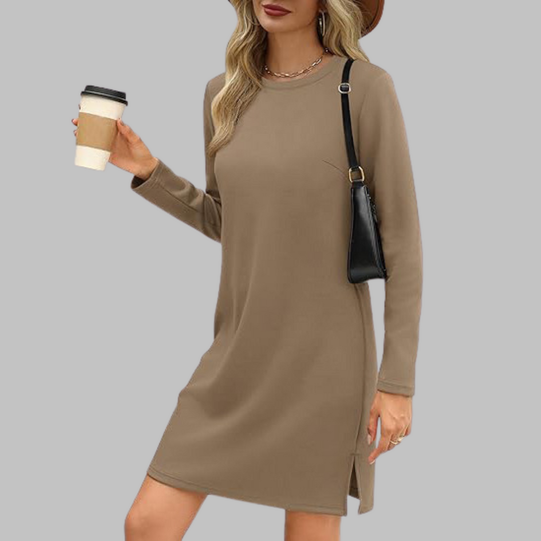 Tavira™ | Casual Long Sleeve Round Neck Mini Dress