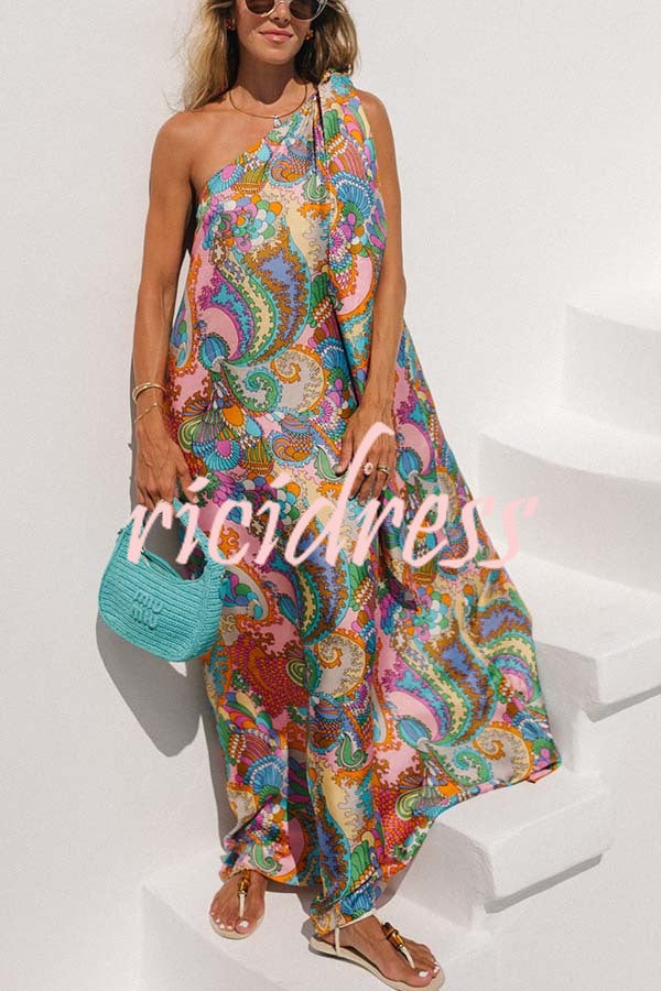 Cyorra™ | Elegant One-Shoulder Satin Maxi