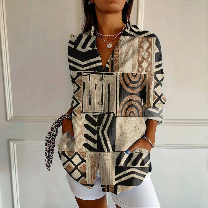 Ardelle™ | Elegant Abstract Print Blouse