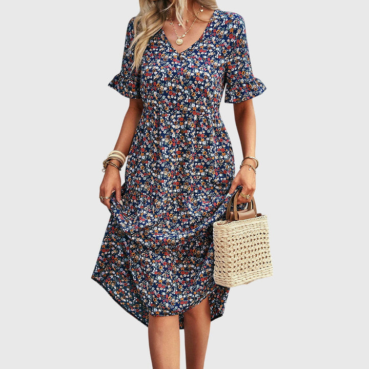 Carol™ | Elegant Floral Midi Dress