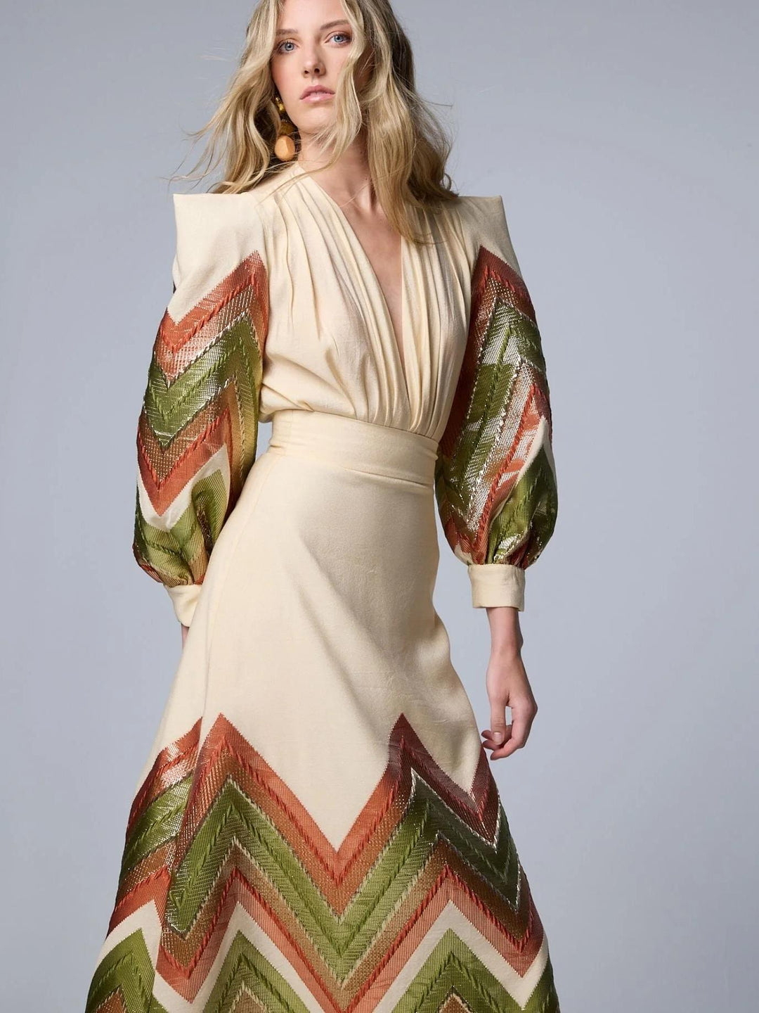 Selvaya™ | Puff Sleeves Bodysuit & Midi Skirt Set