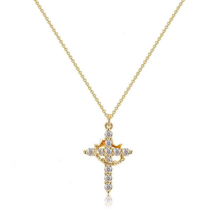 CLARISSE™ – Classic Cross & Crown Necklace