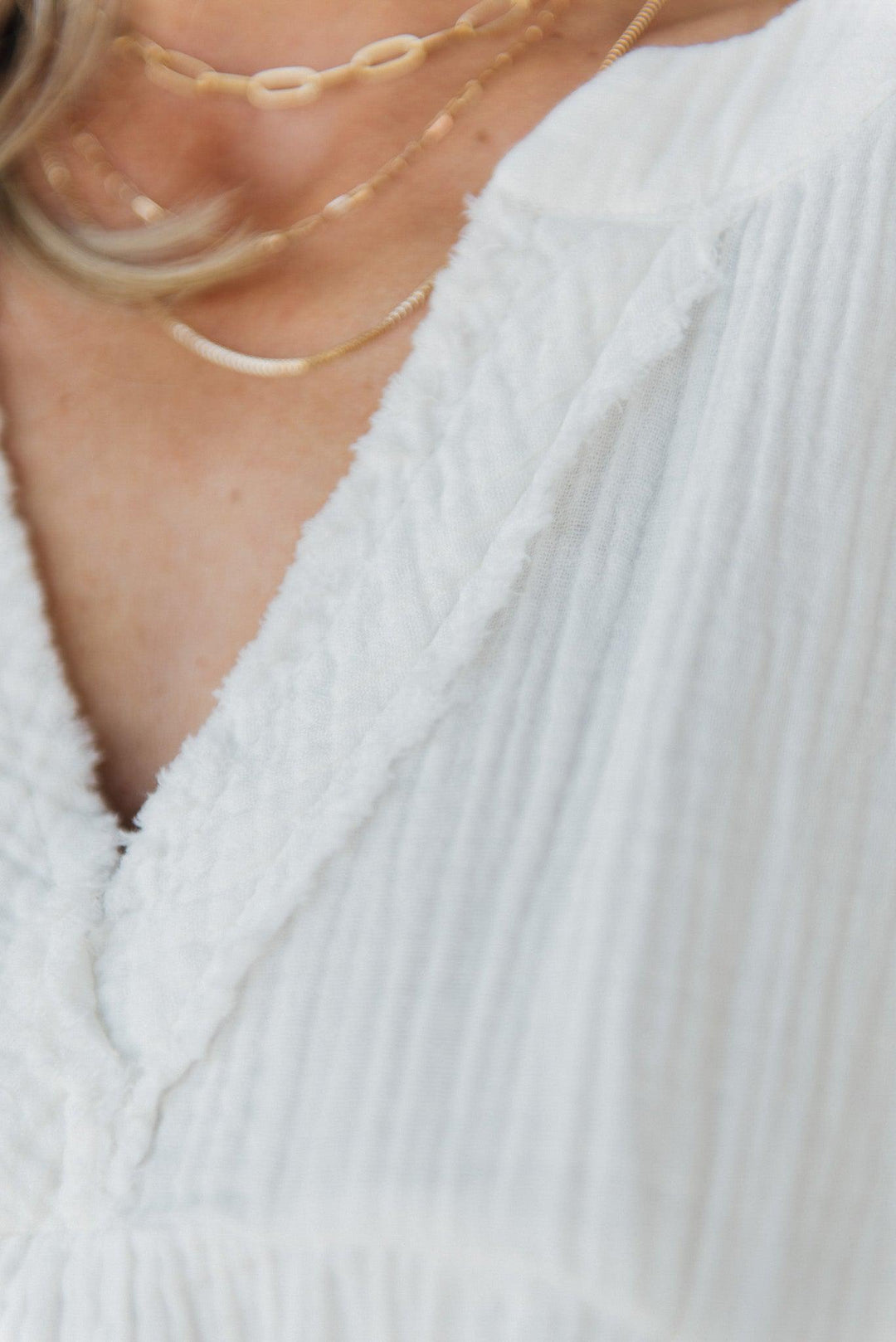 Coleen - Raw Edge Gauze Top