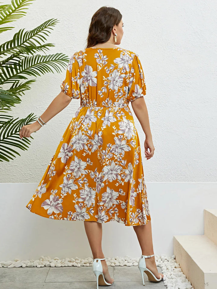 Luna Blossom™ PLUS  Floral Midi Dress