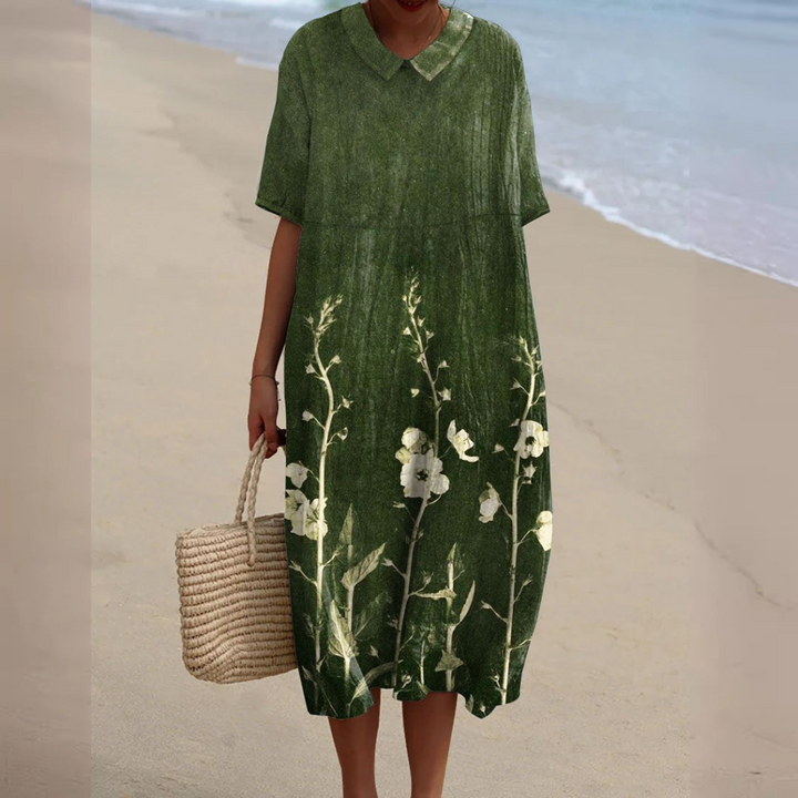 Zara™ - Cheerful Floral Dress With Tummy Coverage