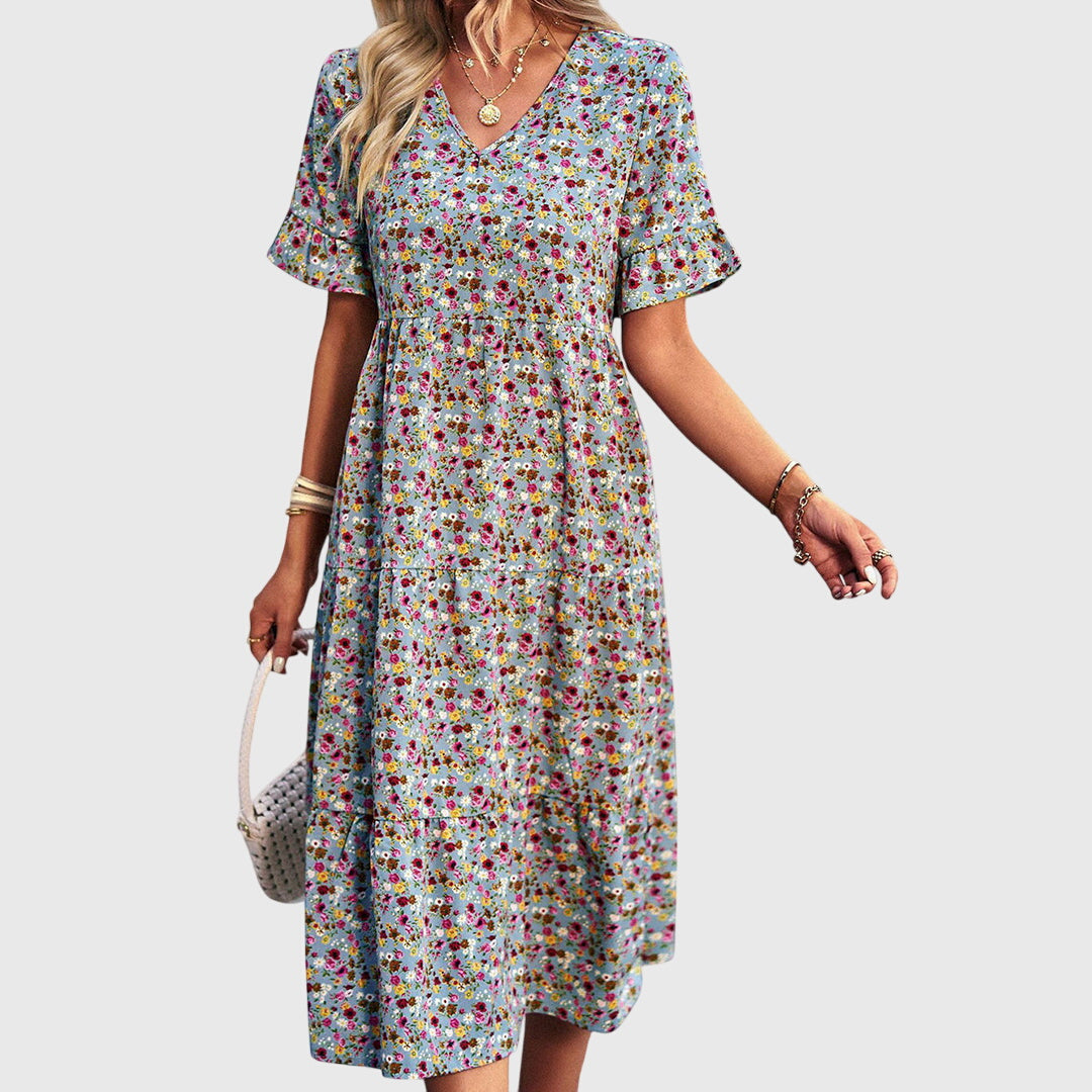 Carol™ | Elegant Floral Midi Dress
