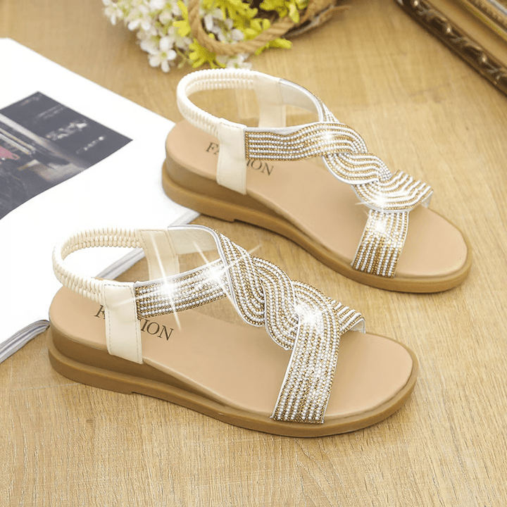 Luna Rhinestone Wedge Fashion Sandals