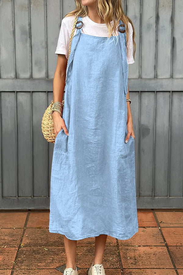 Corvianne™ | Relaxed Linen Midi Dress
