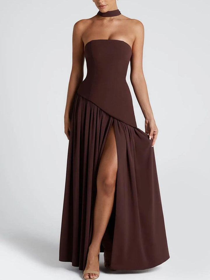 Serenya™ | Chic Strapless Slit Gown