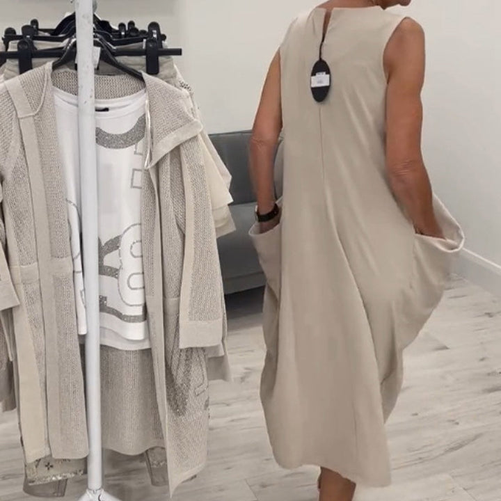 Noraya™ | Simple Sleeveless Dress with Pockets
